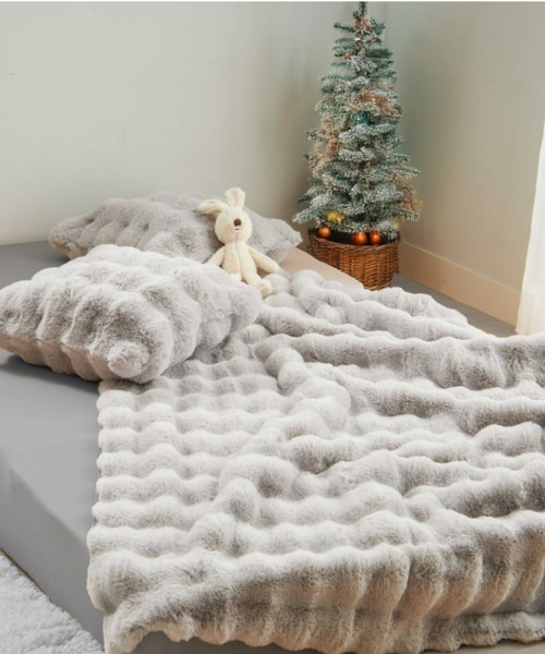 セール】ぽこぽこボリュームファー 毛布（S）（寝具）｜iellio