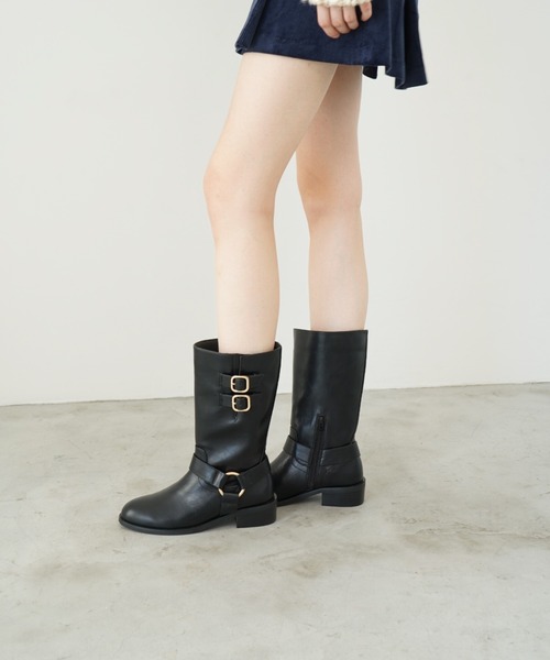 Launa lea(ラウナレア)の「エンジニアブーツ(S148)(ブーツ・レディース・ブラック/ダークブラウン・S/M/L/LL)」の17枚目の写真