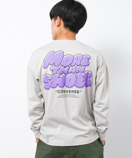 CONVERSE（コンバース）の「CONVERSE 別注バックプリントビッグロングTシャツ（Tシャツ/カットソー・キッズ・ブラック/オフホワイト/ライトグレー・130/140/150/160）」の3枚目の写真