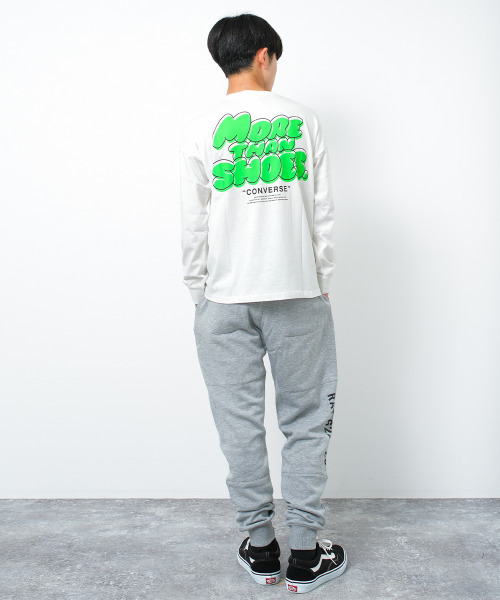 CONVERSE（コンバース）の「CONVERSE 別注バックプリントビッグロングTシャツ（Tシャツ/カットソー・キッズ・ブラック/オフホワイト/ライトグレー・130/140/150/160）」の6枚目の写真