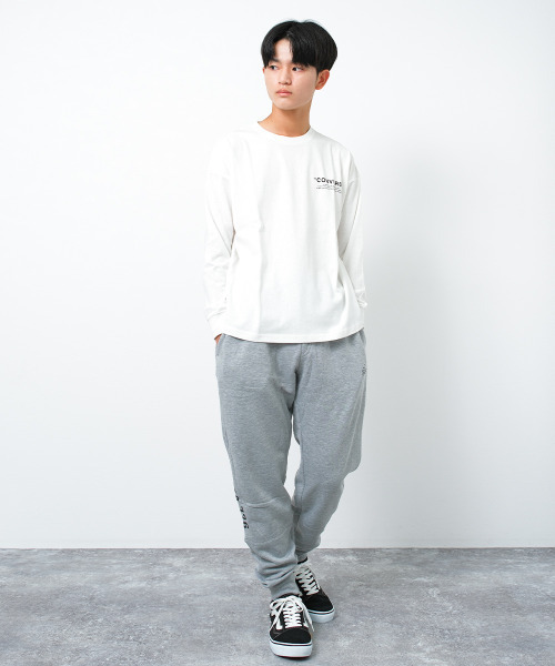 CONVERSE（コンバース）の「CONVERSE 別注バックプリントビッグロングTシャツ（Tシャツ/カットソー・キッズ・ブラック/オフホワイト/ライトグレー・130/140/150/160）」の5枚目の写真