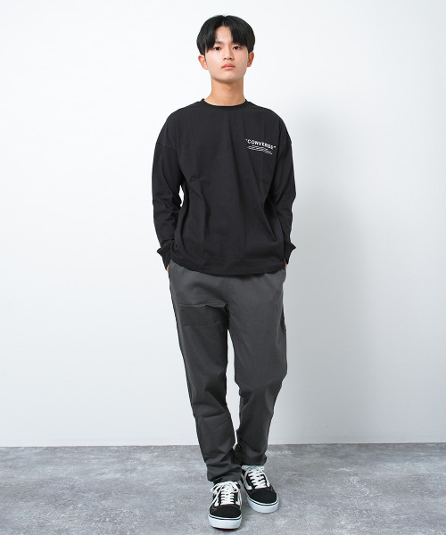 CONVERSE（コンバース）の「CONVERSE 別注バックプリントビッグロングTシャツ（Tシャツ/カットソー・キッズ・ブラック/オフホワイト/ライトグレー・130/140/150/160）」の8枚目の写真