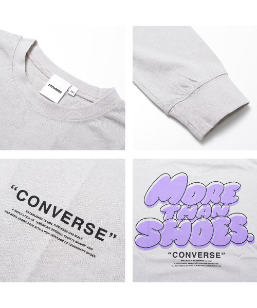 CONVERSE（コンバース）の「CONVERSE 別注バックプリントビッグロングTシャツ（Tシャツ/カットソー・キッズ・ブラック/オフホワイト/ライトグレー・130/140/150/160）」の16枚目の写真