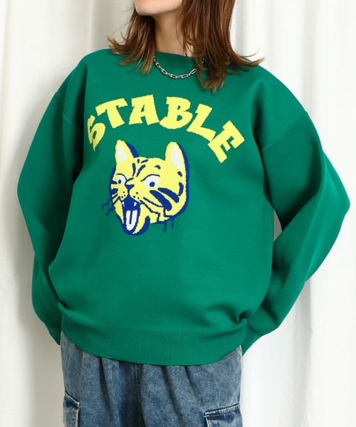 GORGE(ゴージ)の「ジャガードトラニットプルオーバー(ニット/セーター・レディース・ピンク/グリーン/アイボリー/ブラック・F)」の3枚目の写真