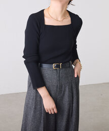 COLLAGE GALLARDAGALANTE | スクエアネックリブニット/WEB限定カラー展開(ニット/セーター)