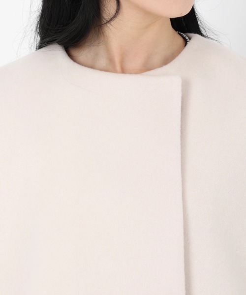 STRAWBERRY-FIELDS(ストロベリーフィールズ)の「ノーカラーショートコート(ノーカラーコート・レディース・ライトベージュ/ブラック/キナリ/ライトグレー・2)」の10枚目の写真