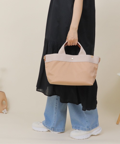 BASE（ベース）の「2way バイカラー ショルダートートバッグ（トートバッグ・レディース・グレー/ブラウン系その他/パープル/ブラック/ベージュ・FREE）」の10枚目の写真