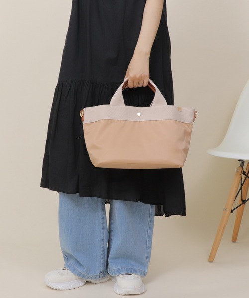 BASE（ベース）の「2way バイカラー ショルダートートバッグ（トートバッグ・レディース・グレー/ブラウン系その他/パープル/ブラック/ベージュ・FREE）」の14枚目の写真