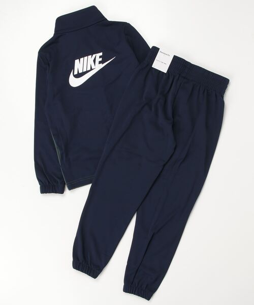 NIKE(ナイキ)の「ナイキ NIKE ナイキ YTH NSW POLY フルジップ ハイブリッド トラックスーツ(ジャージ・キッズ・ブラック×グリーン・130cm/140cm/150cm/160cm)」の2枚目の写真