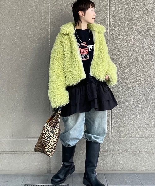 新品✨ローズバッド 完売品 スポーツロゴフリルドッキングチュニック スウェット ROSE BUD（ローズバッド）の「スポーツロゴ フリルドッキング