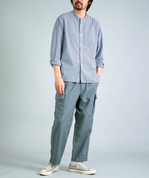 OMNIGOD（オムニゴッド）の「[OMNIGOD mens / オムニゴッド] コンバットギンガム スタンドカラーワークシャツ（シャツ/ブラウス・メンズ・ブルー系その他・2/3/4）」の5枚目の写真