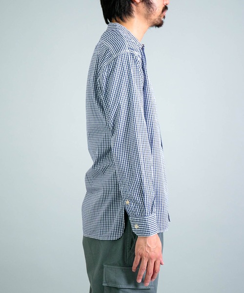 OMNIGOD（オムニゴッド）の「[OMNIGOD mens / オムニゴッド] コンバットギンガム スタンドカラーワークシャツ（シャツ/ブラウス・メンズ・ブルー系その他・2/3/4）」の9枚目の写真
