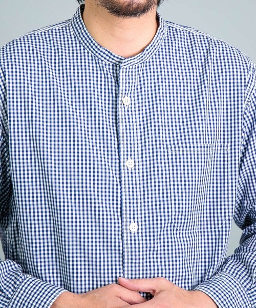 OMNIGOD（オムニゴッド）の「[OMNIGOD mens / オムニゴッド] コンバットギンガム スタンドカラーワークシャツ（シャツ/ブラウス・メンズ・ブルー系その他・2/3/4）」の11枚目の写真