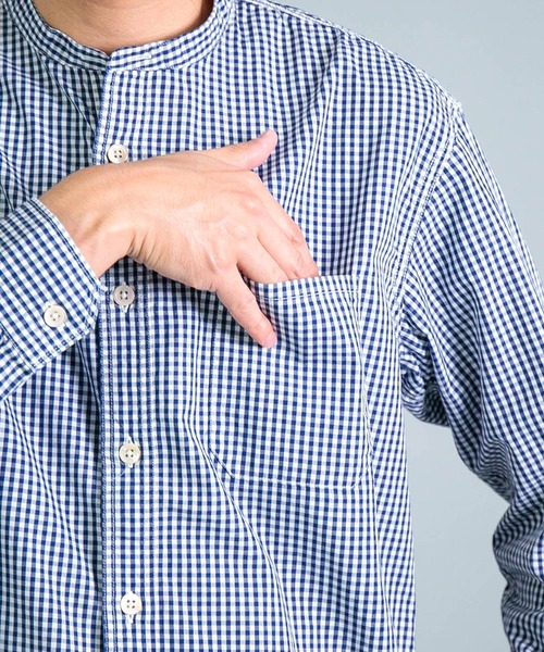 OMNIGOD（オムニゴッド）の「[OMNIGOD mens / オムニゴッド] コンバットギンガム スタンドカラーワークシャツ（シャツ/ブラウス・メンズ・ブルー系その他・2/3/4）」の12枚目の写真