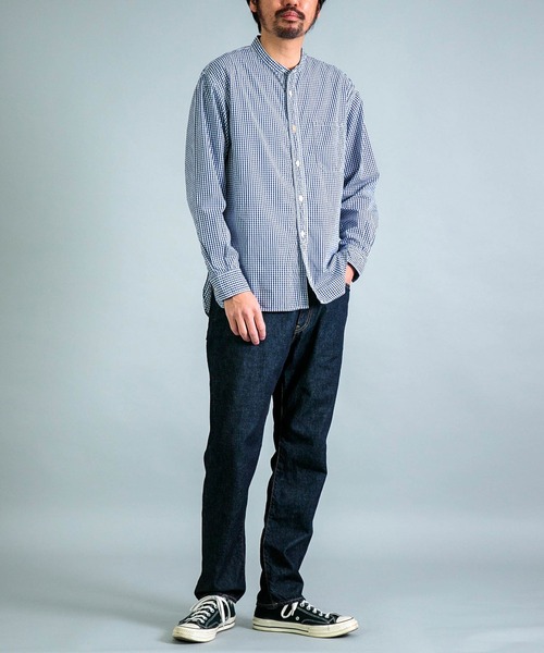 OMNIGOD（オムニゴッド）の「[OMNIGOD mens / オムニゴッド] コンバットギンガム スタンドカラーワークシャツ（シャツ/ブラウス・メンズ・ブルー系その他・2/3/4）」の7枚目の写真