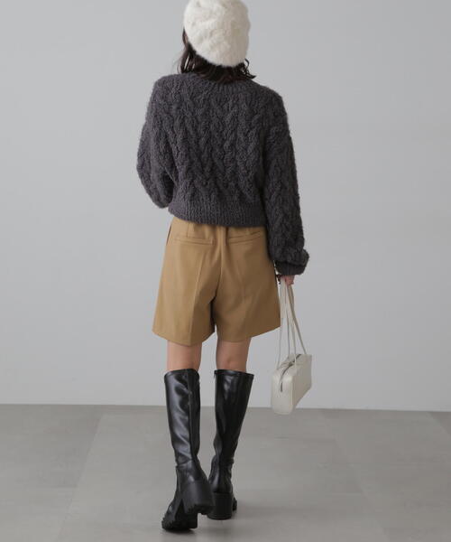 FREE'S MART（フリーズマート）の「◆シャギーケーブルニット（ニット/セーター・レディース・レッド/ホワイト/グレー・FREE）」の9枚目の写真