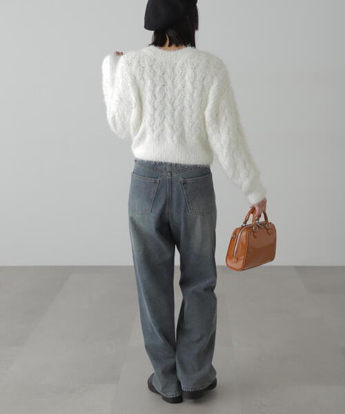 FREE'S MART（フリーズマート）の「◆シャギーケーブルニット（ニット/セーター・レディース・レッド/ホワイト/グレー・FREE）」の17枚目の写真