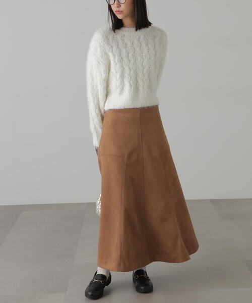 FREE'S MART（フリーズマート）の「◆シャギーケーブルニット（ニット/セーター・レディース・レッド/ホワイト/グレー・FREE）」の18枚目の写真