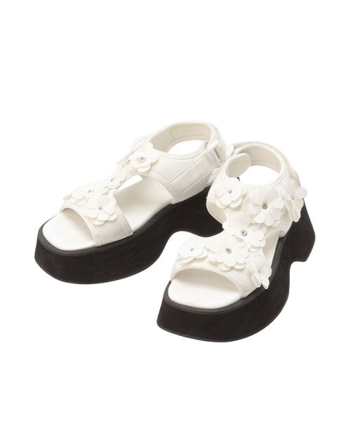 CALNAMUR（カルナムール）の「3D FLOWER SPORTS SANDALS/3Dフラワースポーツサンダル（サンダル・レディース・ブラック/ホワイト・SMALL/MEDIUM/LARGE）」の16枚目の写真