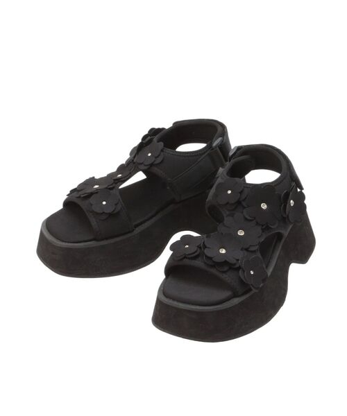 CALNAMUR（カルナムール）の「3D FLOWER SPORTS SANDALS/3Dフラワースポーツサンダル（サンダル・レディース・ブラック/ホワイト・SMALL/MEDIUM/LARGE）」の15枚目の写真