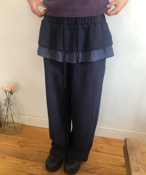 FREE STYLISTS(フリー スタイリスト)の「YUGA_YGMC 裏起毛 フリルドッキング スウェットパンツ(スウェットパンツ・レディース・ブラック/ネイビー・FREE)」の20枚目の写真