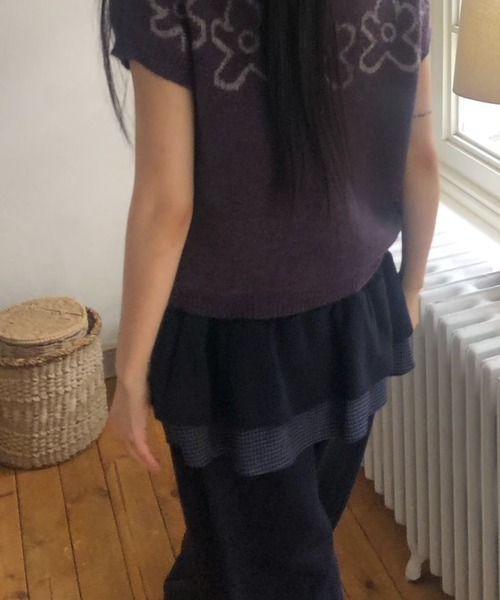 FREE STYLISTS(フリー スタイリスト)の「YUGA_YGMC 裏起毛 フリルドッキング スウェットパンツ(スウェットパンツ・レディース・ブラック/ネイビー・FREE)」の21枚目の写真