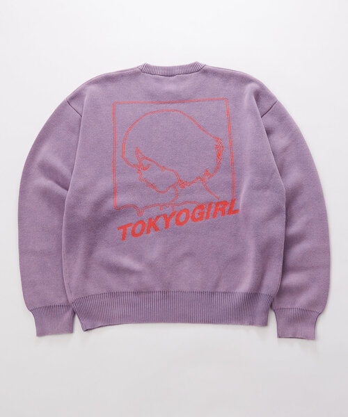 WHO'S WHO gallery（フーズフーギャラリー）の「【WEB限定】(UNISEX/ユニセックス)トーキョーガールニット（ニット/セーター・レディース・パープル/ライトグレー/ブラック・MEDIUM/LARGE）」の11枚目の写真