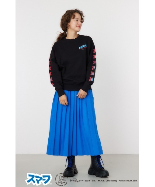 RODEO CROWNS WIDE BOWL（ロデオクラウンズワイドボウル）の「(THE SMURFS)Xmasスウェットトップス（スウェット・レディース・ブラック/グレー×ホワイト・MEDIUM/LARGE）」の7枚目の写真