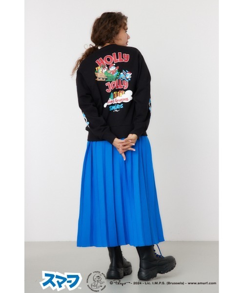 RODEO CROWNS WIDE BOWL（ロデオクラウンズワイドボウル）の「(THE SMURFS)Xmasスウェットトップス（スウェット・レディース・ブラック/グレー×ホワイト・MEDIUM/LARGE）」の8枚目の写真