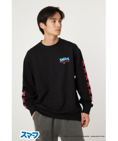 RODEO CROWNS WIDE BOWL（ロデオクラウンズワイドボウル）の「(THE SMURFS)Xmasスウェットトップス（スウェット・レディース・ブラック/グレー×ホワイト・MEDIUM/LARGE）」の9枚目の写真