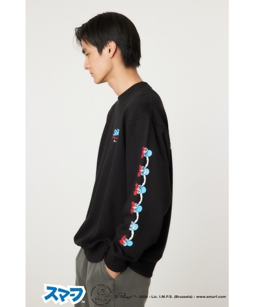 RODEO CROWNS WIDE BOWL（ロデオクラウンズワイドボウル）の「(THE SMURFS)Xmasスウェットトップス（スウェット・レディース・ブラック/グレー×ホワイト・MEDIUM/LARGE）」の10枚目の写真