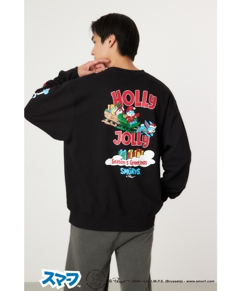 RODEO CROWNS WIDE BOWL（ロデオクラウンズワイドボウル）の「(THE SMURFS)Xmasスウェットトップス（スウェット・レディース・ブラック/グレー×ホワイト・MEDIUM/LARGE）」の11枚目の写真