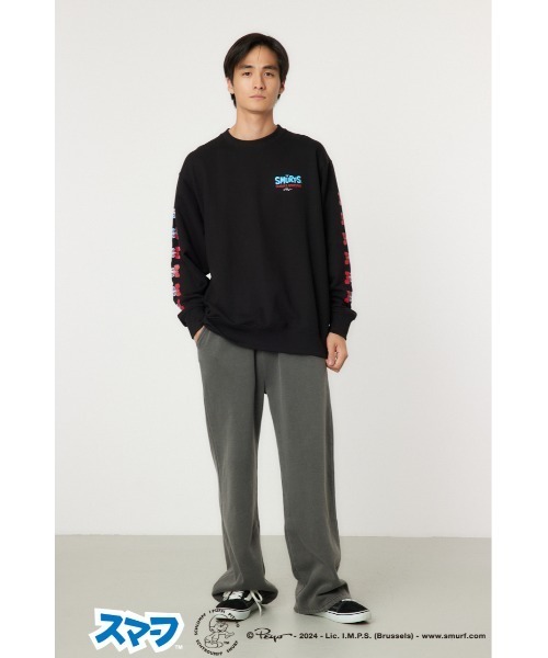 RODEO CROWNS WIDE BOWL（ロデオクラウンズワイドボウル）の「(THE SMURFS)Xmasスウェットトップス（スウェット・レディース・ブラック/グレー×ホワイト・MEDIUM/LARGE）」の12枚目の写真