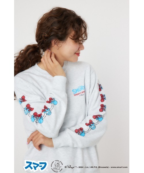 RODEO CROWNS WIDE BOWL（ロデオクラウンズワイドボウル）の「(THE SMURFS)Xmasスウェットトップス（スウェット・レディース・ブラック/グレー×ホワイト・MEDIUM/LARGE）」の14枚目の写真