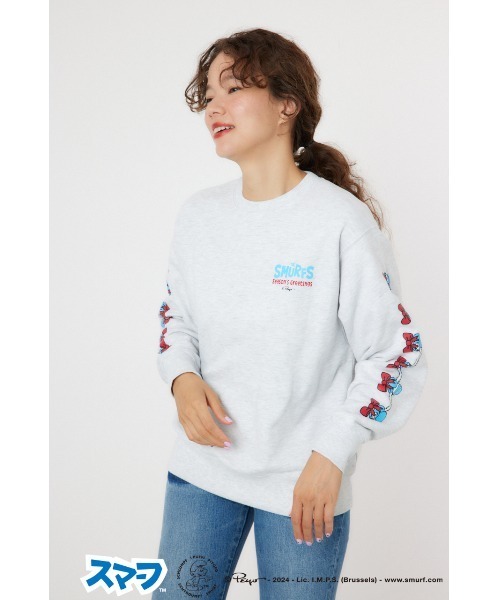 RODEO CROWNS WIDE BOWL（ロデオクラウンズワイドボウル）の「(THE SMURFS)Xmasスウェットトップス（スウェット・レディース・ブラック/グレー×ホワイト・MEDIUM/LARGE）」の15枚目の写真
