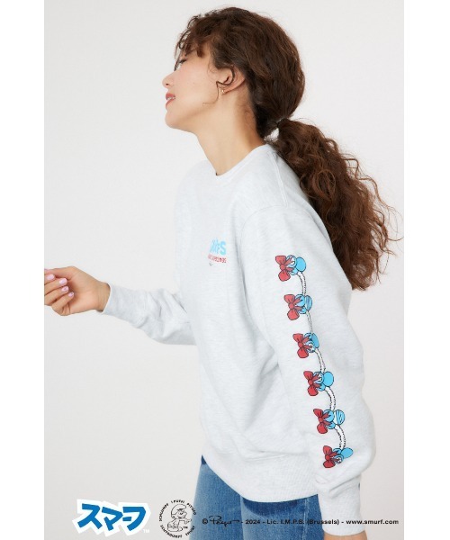 RODEO CROWNS WIDE BOWL（ロデオクラウンズワイドボウル）の「(THE SMURFS)Xmasスウェットトップス（スウェット・レディース・ブラック/グレー×ホワイト・MEDIUM/LARGE）」の16枚目の写真