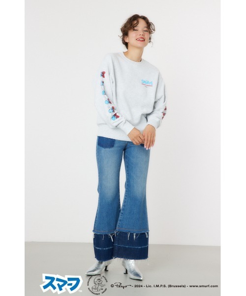 RODEO CROWNS WIDE BOWL（ロデオクラウンズワイドボウル）の「(THE SMURFS)Xmasスウェットトップス（スウェット・レディース・ブラック/グレー×ホワイト・MEDIUM/LARGE）」の18枚目の写真