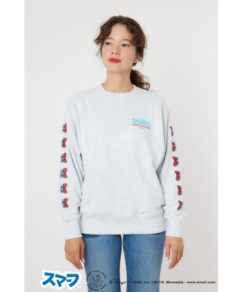 RODEO CROWNS WIDE BOWL（ロデオクラウンズワイドボウル）の「(THE SMURFS)Xmasスウェットトップス（スウェット・レディース・ブラック/グレー×ホワイト・MEDIUM/LARGE）」の21枚目の写真