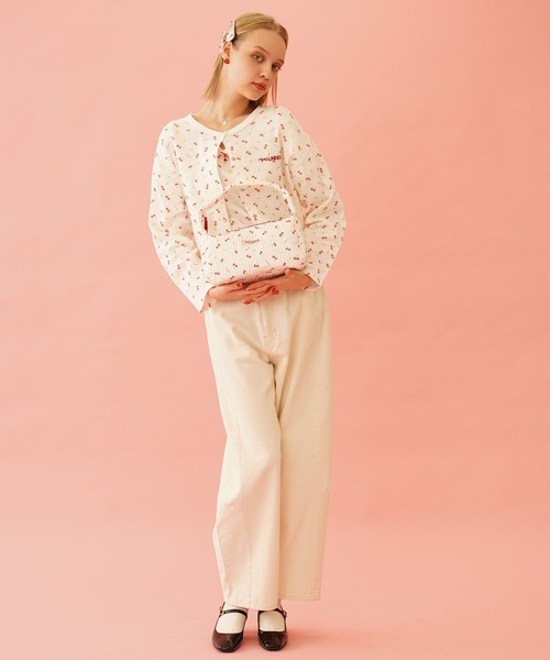 MILKFED.(ミルクフェド)の「CHERRY PATTERN HAND BAG(ハンドバッグ・レディース・グレー/オフホワイト・ONE SIZE)」の20枚目の写真