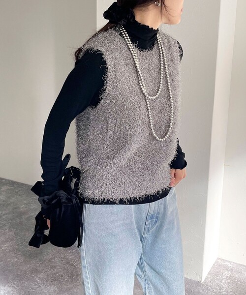 fredy emue（フレディエミュ）の「テレコメロータートルネックプルオーバー（その他トップス・レディース・オフホワイト/ブラック/チャコールグレー/ライトグレー・38）」の18枚目の写真