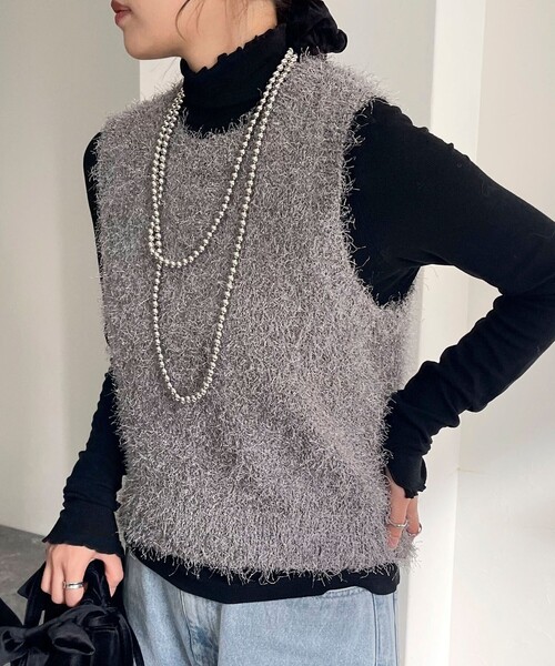 fredy emue（フレディエミュ）の「テレコメロータートルネックプルオーバー（その他トップス・レディース・オフホワイト/ブラック/チャコールグレー/ライトグレー・38）」の20枚目の写真