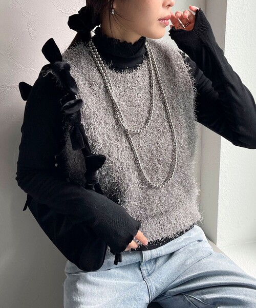 fredy emue（フレディエミュ）の「テレコメロータートルネックプルオーバー（その他トップス・レディース・オフホワイト/ブラック/チャコールグレー/ライトグレー・38）」の22枚目の写真