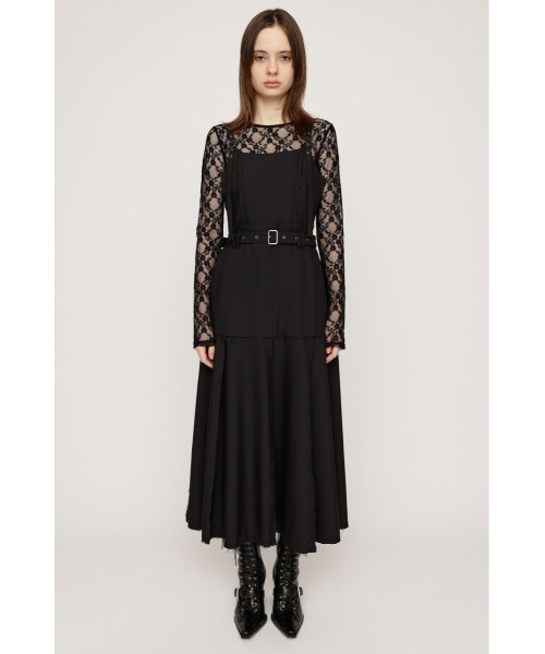 SLY(スライ)の「PLEATS BELTED L/OP プリーツ ベルティド ロングワンピース(ワンピース・レディース・ブラック/マルチ・FREE)」の4枚目の写真