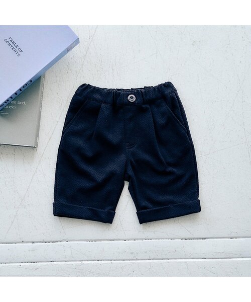 apres les cours（アプレレクール）の「【セットアップ可/ジュニア対応】フォーマルハーフパンツ（スーツパンツ・キッズ・ネイビー・100/120/130/90/110）」の5枚目の写真