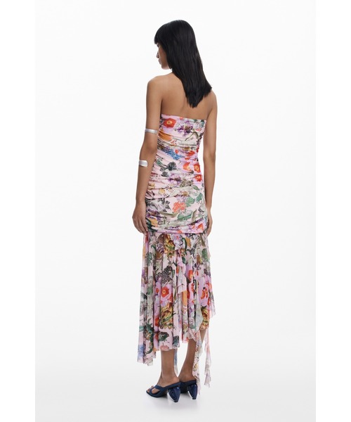 Desigual（デシグアル）の「VESTLAROUSELACROIX フローラルドリーム アシンメトリードレス（ワンピース・レディース・レッド・XL/L/M/S/XS）」の5枚目の写真