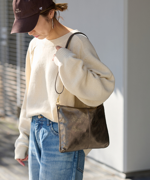FRAMeWORK AULENTTI ショルダーバッグ ベージュ AULENTTI/オウレンティ】インナーバッグ付きショルダーBAG