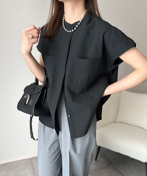 セール】軽やかな風を感じて爽やかに。Wポケットフレンチスリーブ