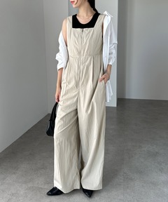 サロペット・オーバーオール・オールインワン AMERI SHEER STRIPE SUSPENDER PANTS セール】SHEER STRIPE SUSPENDER PANTS（サロペット