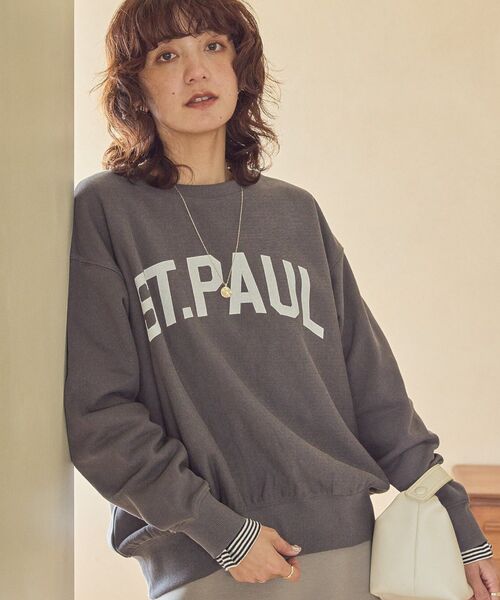 AMERICAN HOLIC（アメリカンホリック）の「ST.PAULロゴスウェット（スウェット・レディース・チャコールグレー/サックスブルー/ピンク/ホワイト系その他・M/L）」の7枚目の写真