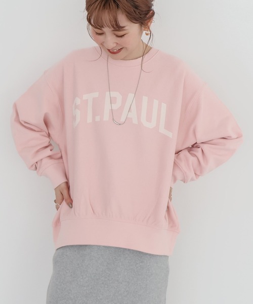 AMERICAN HOLIC（アメリカンホリック）の「ST.PAULロゴスウェット（スウェット・レディース・チャコールグレー/サックスブルー/ピンク/ホワイト系その他・M/L）」の4枚目の写真